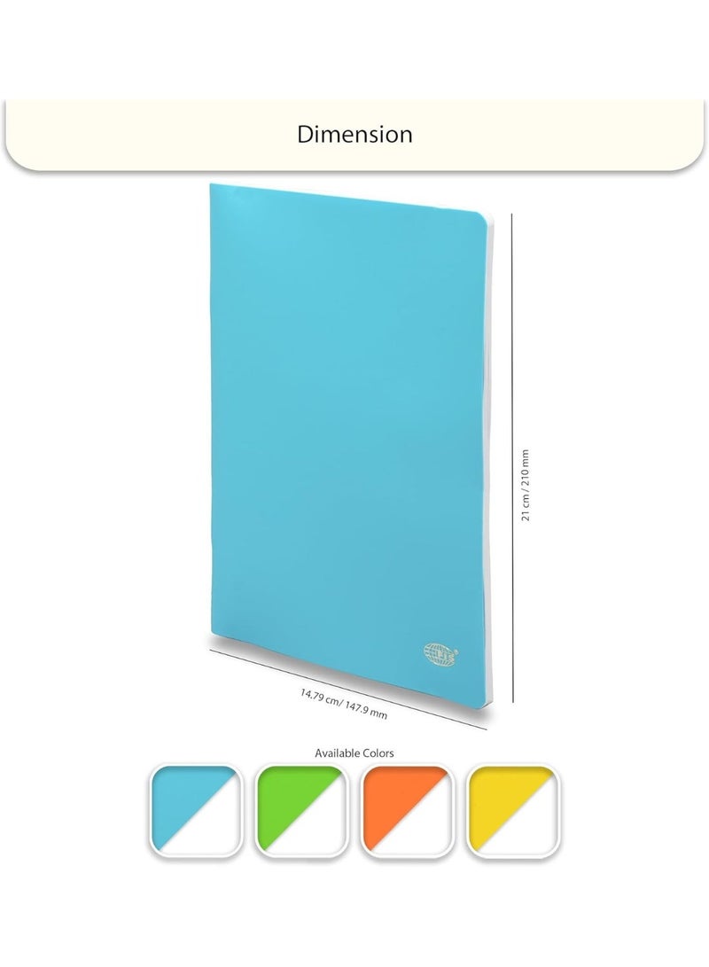 FIS Notebook, A5 Size(148x210mm), PP Soft Cover Materials, Stong Binding Wire, 80 Sheets, Plain No Ruling, Rounded Corners, Packet of 5 Pieces, Neon Blue Cover Design-FSNBA5PLPPNBL - Image 3